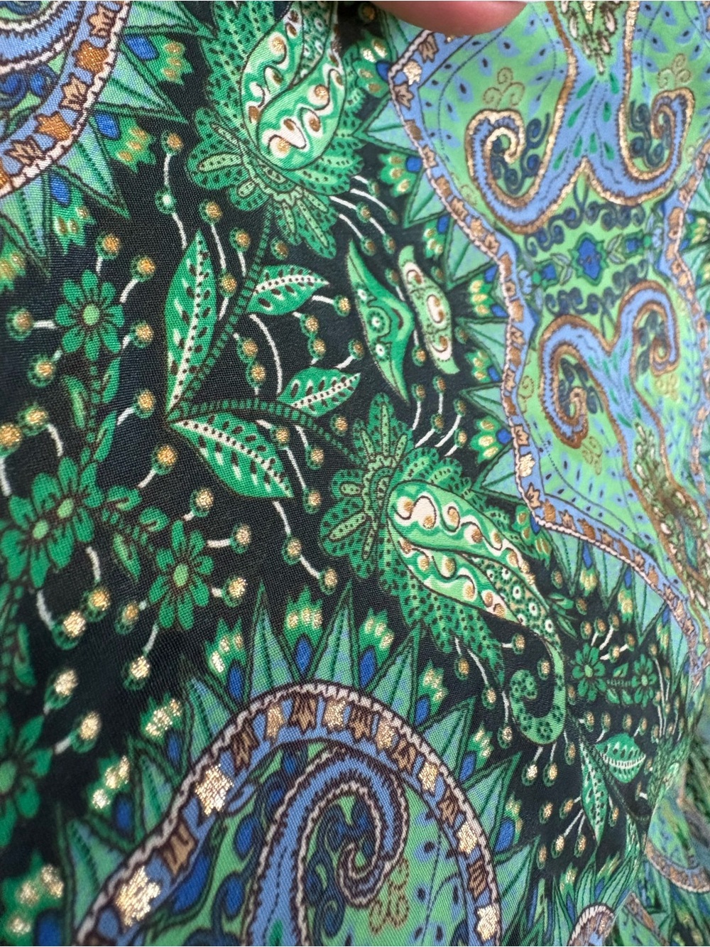 🆕🎉NWT Earthbound Green Paisley Halter Maxi Dress - Picture 5 of 9